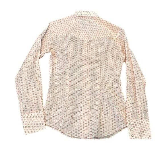 Champion Westerns Womens Long-Sleeve Button-Up Shirt Size 12 White With Red Dot - Picture 6 of 9